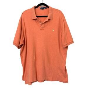 Polo By Ralph Lauren Men's Polo Shirt Orange Yellow Rugby Pony Size XXL